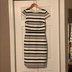 J. Crew Suiting Dress Navy / White Stripe